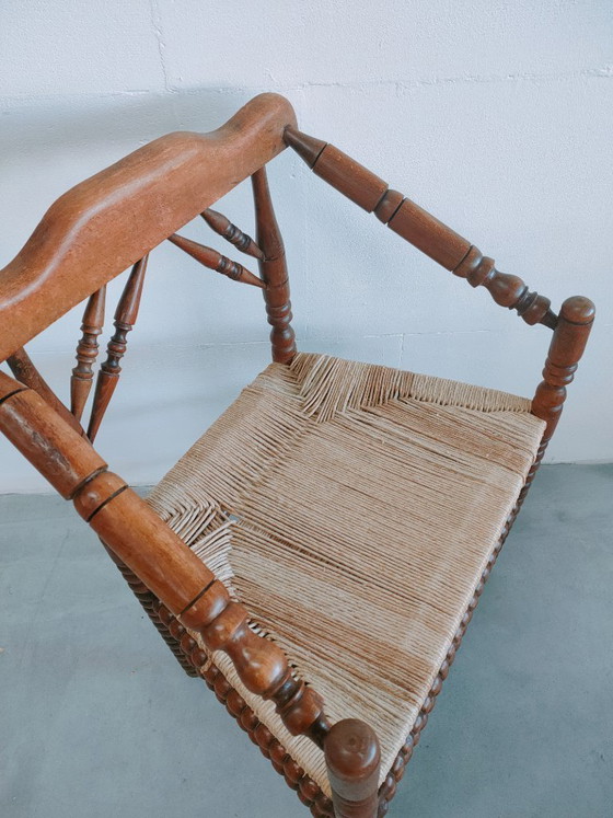 Image 1 of Antieke bobbinchair met 'papercord' zitting