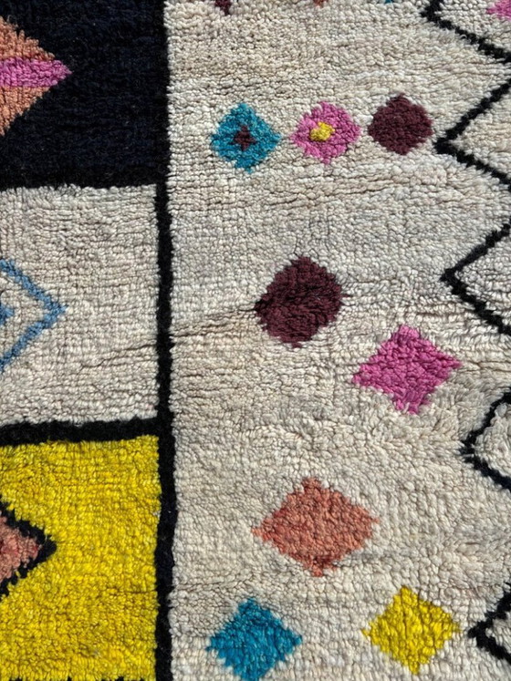 Image 1 of Prachtig Marokkaans Berberkleed in kleurrijke tinten - Echt handgeweven wollen kleed 3x2 meter