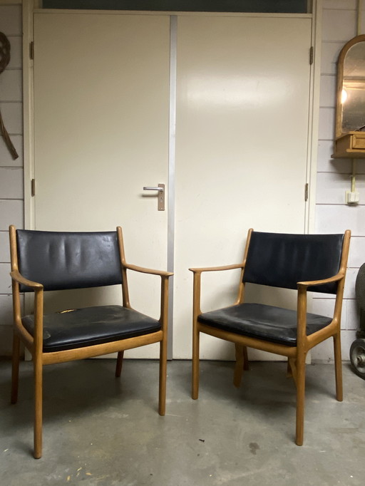 2 Mahogany Restoration Armchairs By Ole Wanscher 1950