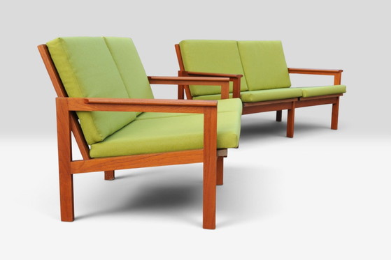 Illum Wikkelsø „Capella“ Set di 1 Poltrona e 2 Divani – Niels Eilersen – Anni '60 – Sofà, Legno, Tessile (photo 2 of 15)