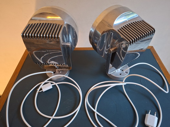 Duo Large Industrial Spots, Vintage Seventies – concord, Table lamps, Chrome, Metal (photo 12 of 14)
