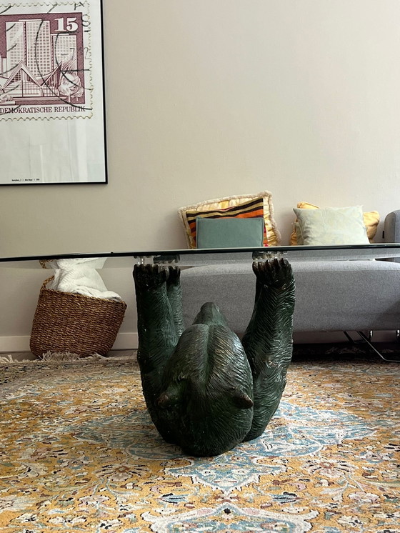 Image 1 of Table basse vintage ours en verre