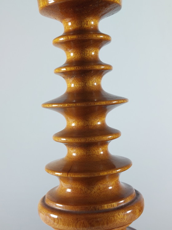 Image 1 of Candeliere vintage di metà secolo, tornito, forma organica, anni '70