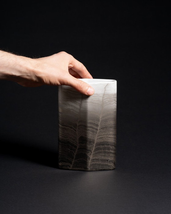 Image 1 of Glam Chic Vintage Rare Alain Le Foll × Rosenthal "Chiffon" Porcelain Vase Duo