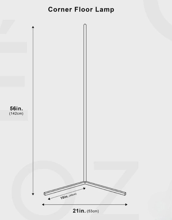 Image 1 of Lampadaire d'angle moderne avec LED RGB intégrées, télécommande incluse