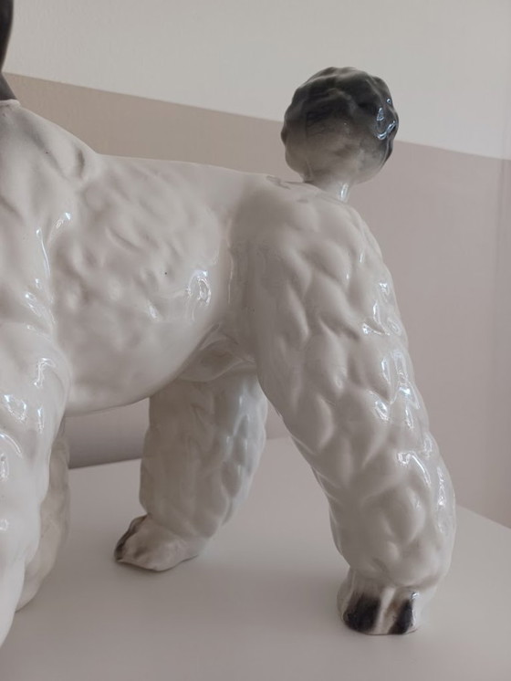 Image 1 of Vintage '80 XL Poedelbeeld. Handbeschilderd keramiek. 