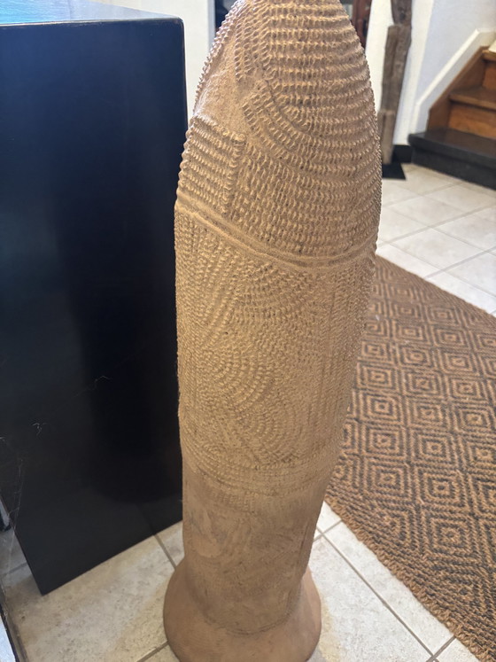 Rare Antique Terracotta Bura Urn / Grave Stele, Niger, Sculpture, Ceramic, Brown (photo 5 of 7)