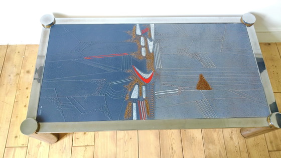 Raro tavolino da caffè di De Nisco – Tavolini da caffè, Glass, Metal (photo 2 of 7)