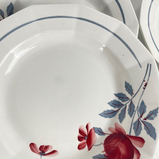 Image 1 of Set aus 6 halbtiefen Tellern, Dekor „Goldene Biene“, St. Amand, 20. Jahrhundert