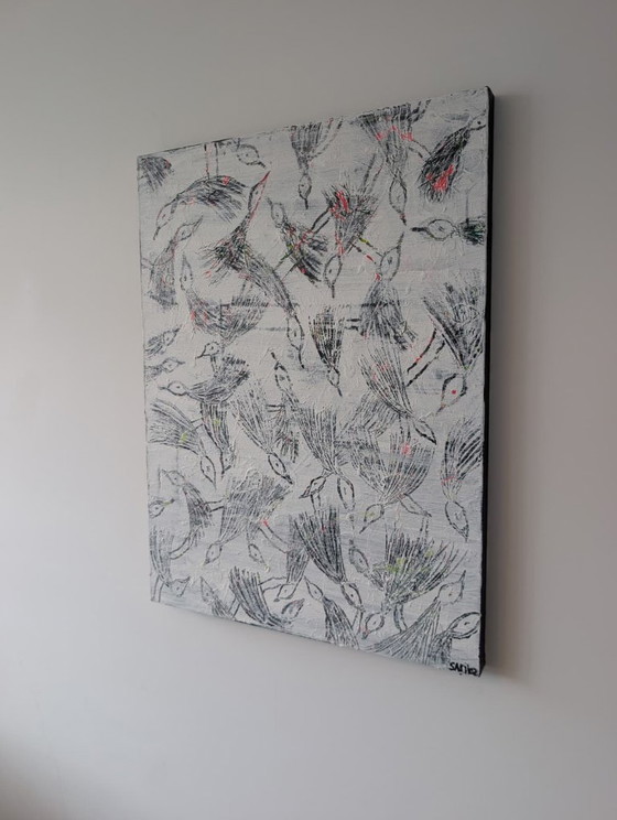 Birds in Black – Paintings & Drawings, Canvas (photo 5 of 6)