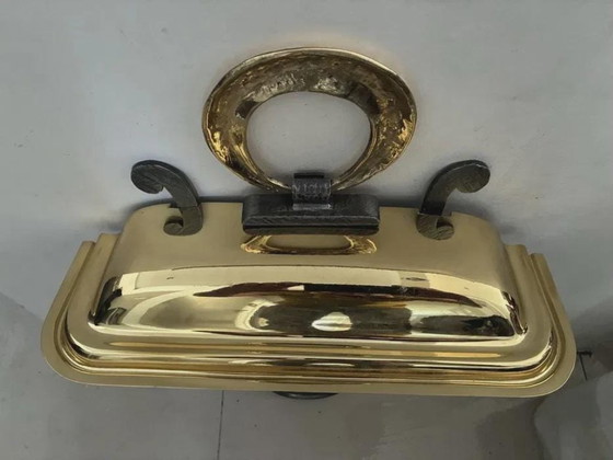 Banci Firenze wall light, gilded and black patinated metal, 1980s, Gold (photo 3 of 6)