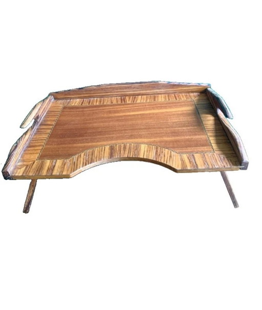 Bandeja de cama singular / Exposición Art Déco de 1930 - Marquetería de zebrano – decoratieve objecten, Wood