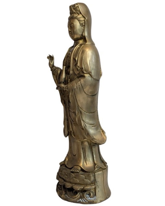 Guanyin debout en bronze antique – Chine, XIXe siècle – Sculptures, Copper (photo 8 of 10)