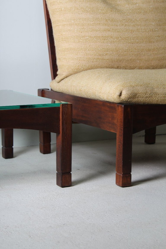 Image 1 of Vintage armchair + side table set from 1975
