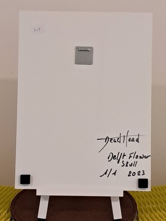 Image 1 of DEAD HEAD - Delft Flower Skull - Impression Aluminum