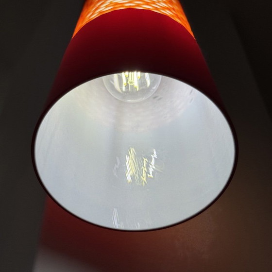 Lampada Sospensione Cono Vetro Murano Rosso Vintage Design Pop Space Age 70 – Lampade a sospensione (photo 3 of 6)
