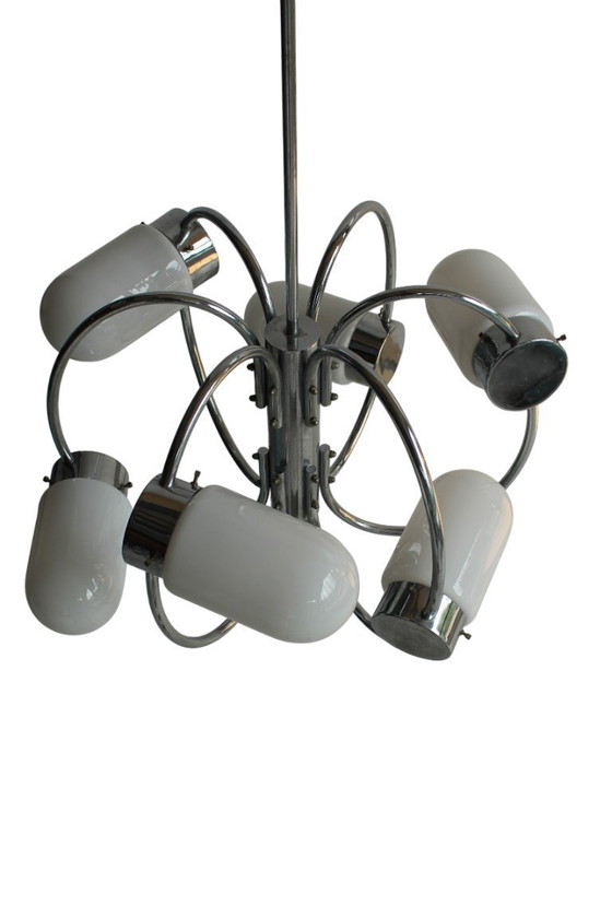 Image 1 of Lampada a sospensione in stile Space Age cromata, anni '70