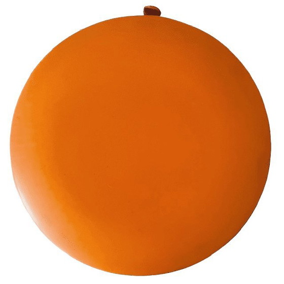 Image 1 of Vintage mid-century poef oranje skai 1960's