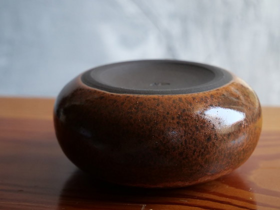Image 1 of Brown vintage ceramic vase from Töpferhof Gramann Mid-Century