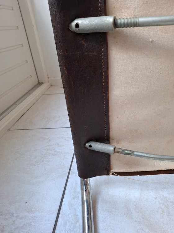 Image 1 of 5 sedie vintage in stile Bauhaus con struttura tubolare e rivestimento in pelle