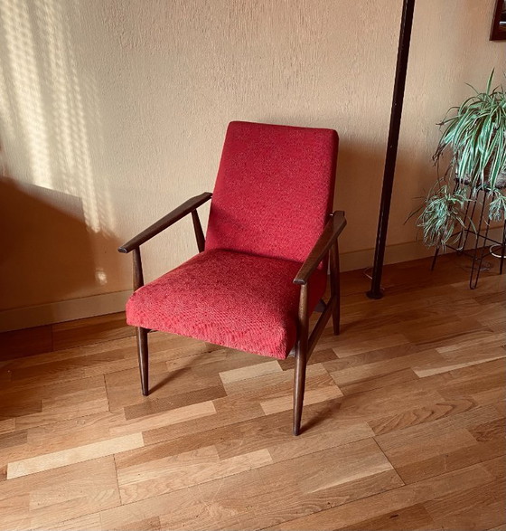 Image 1 of Fauteuil vintage rouge des années 1960.