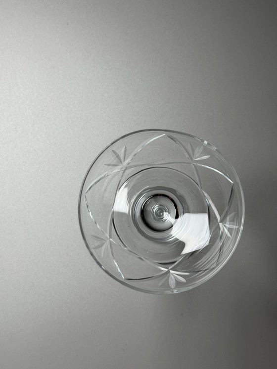 Image 1 of Holmegaards Glasværk - Años 20 - Juego de 6 copas de cóctel y champán de cristal grabadas a mano - Modelo Ulla