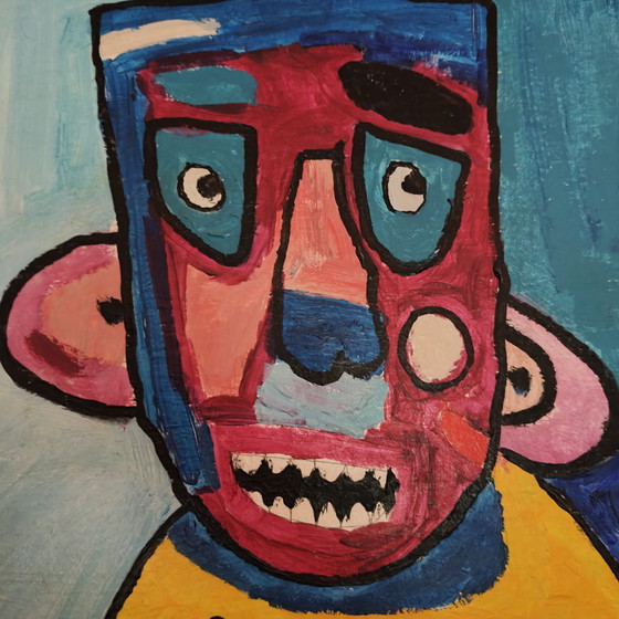 Image 1 of Raw Neo-Expressionist Outsider Art Painting