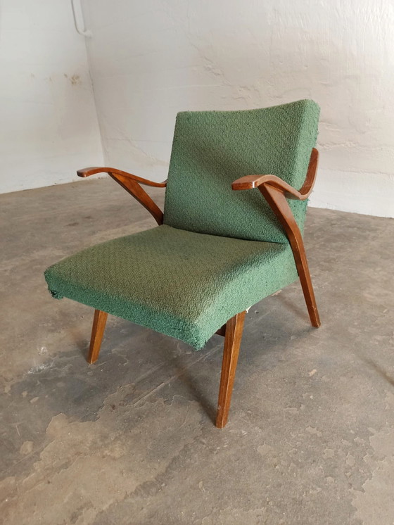 Ensemble de 2 fauteuils tchèques du milieu du siècle – Textile, Wood (photo 4 of 15)