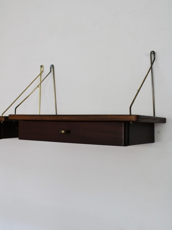 Image 1 of Tables de chevet suspendues vintage danoises en teck