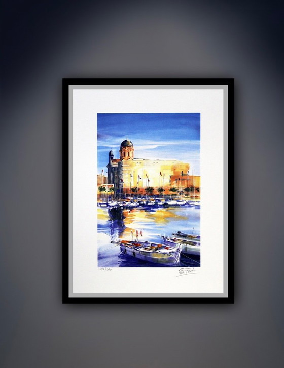 Image 1 of Ella Fort: "St. Raphael." Hand-signed and numbered color lithograph.  Here number 281/390.