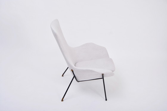 Image 1 of Chaise longue grise italienne du milieu du siècle par Augusto Bozzi pour Saporiti