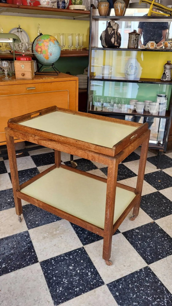 Tavolo di servizio legno & formica anni '50 – Carrelli bar, Wood, Vintage (photo 2 of 8)