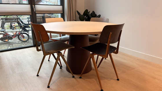 Image 1 of Mesa de comedor redonda de linóleo Faust de 130 cm - contrachapado de abedul