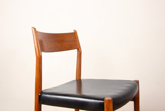 Image 1 of Set van 6 Deense stoelen van teak en skai, nieuw, model 418 van Arne Vodder voor Sibast 1960.