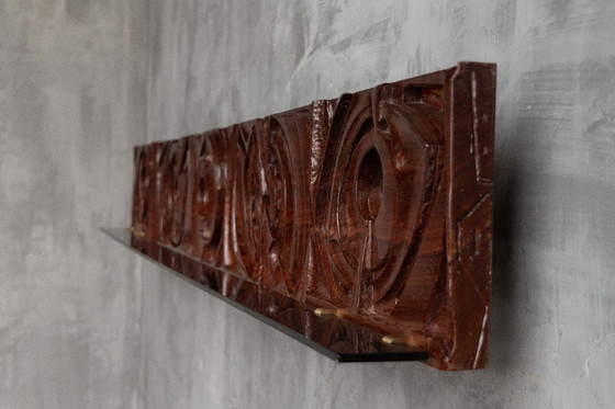 Image 1 of Carved Wooden Wall Panel by Gianni Pinna, Italy, 1970s