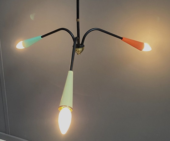 Image 1 of Colorful Spider ceiling lamp  1960s