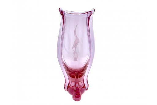 Vase rose, M. Klinger Zelezny Brod, Tchécoslovaquie, années 1960