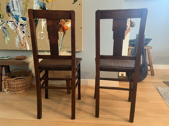 2 sedie in rovere antico, stile Art Déco – Sedie da pranzo, Wood (photo 6 of 10)