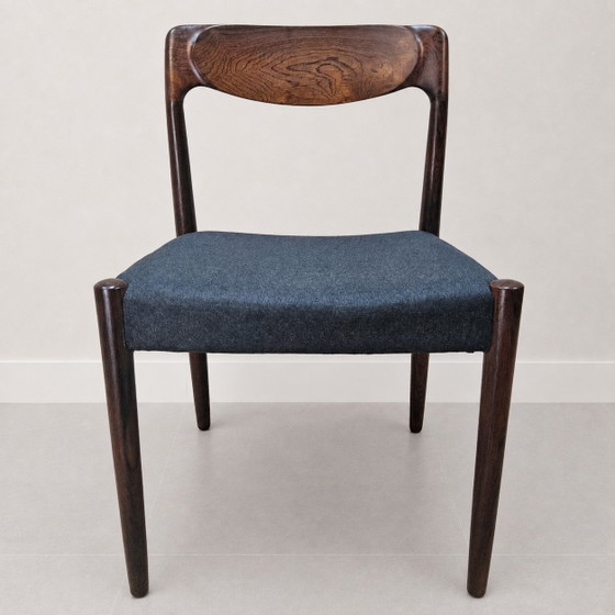 3x Vintage Danish Dyrlund Chairs Rosewood Reupholstered (Scandinavian Design) Mid Century – Dining chairs (photo 7 of 15)