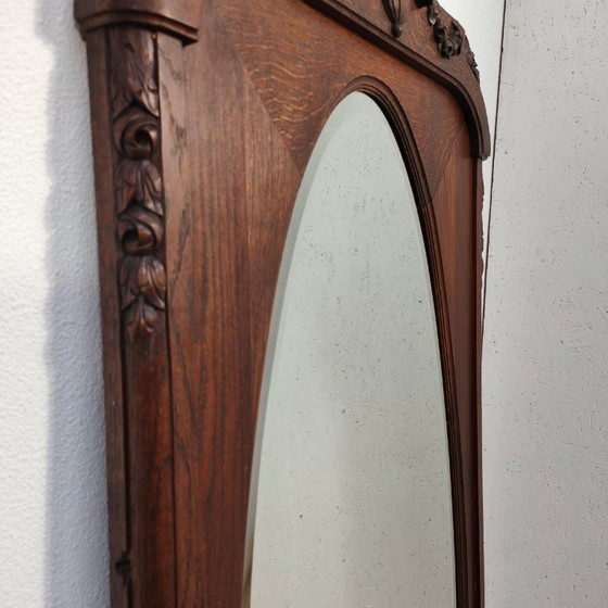 Image 1 of Specchio antico da camino rurale, taglio sfaccettato a specchio