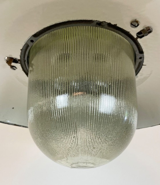 Image 1 of Industrial Grey Enamel Factory Pendant Lamp in Cast Iron from Zaos, 1960s