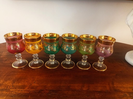 6 verres en cristal de Murano