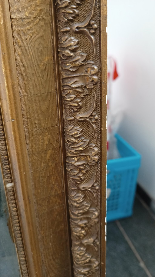 Miroir ancien art déco avec verre taillé