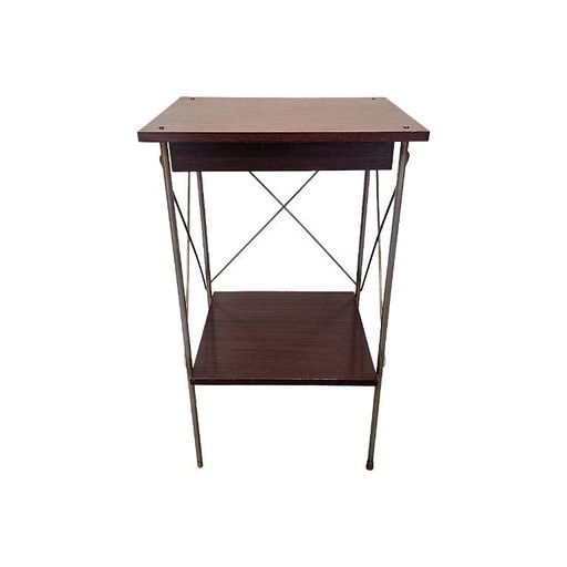 Vintage French side table with drawer, 1960s