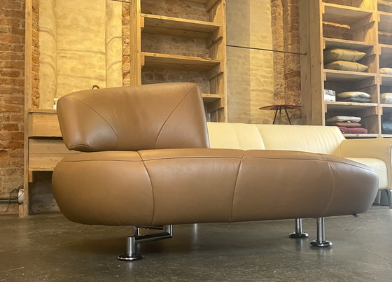 Image 1 of Poltrona/chaise longue Leolux Kikko in pelle Noli