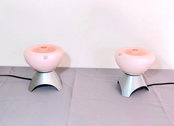 Image 1 of Par de lámparas de noche Venini de cristal de Murano, 1970