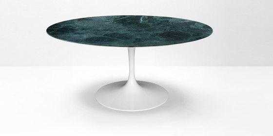 Originele Ronde Knoll Tulip Eettafel (120cm) In Alpi Verde Glanzend In Nieuwstaat!! Eero Saarinen – Marble (photo 4 of 15)