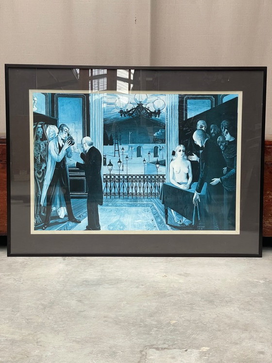 Image 1 of Estampe de Paul Delvaux encadrée