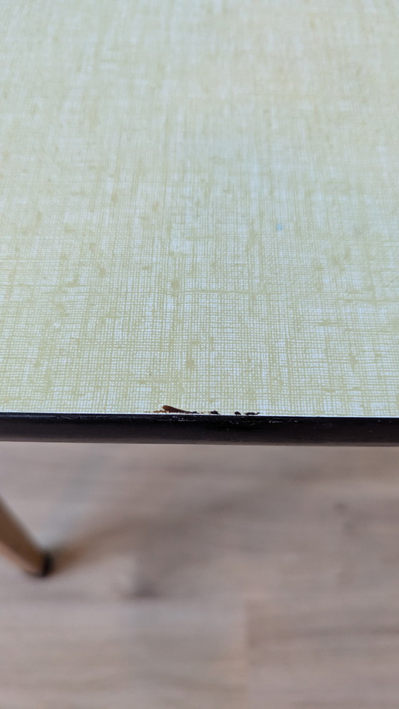 Image 1 of Pair of Vintage 60s green formica side table / school table