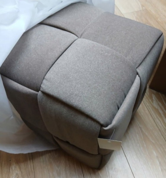 Riviera Maison poef, taupe, Hockers en poefs, Textiel, Modern (foto 6 van 6)